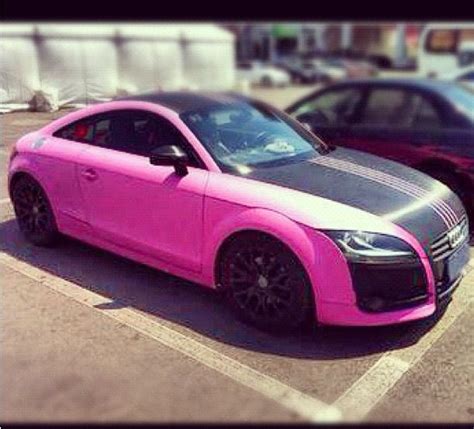 Audi Tts Pink With Matte Details Vinyl For Cars Black Audi Girly