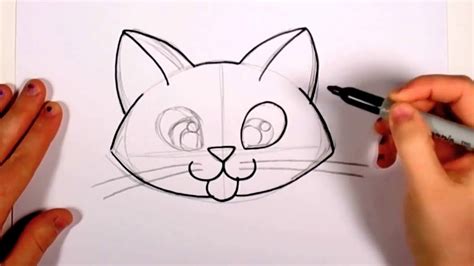 How To Draw A Cute Kitten Face Tabby Cat Face Drawing Art For Kids Cc