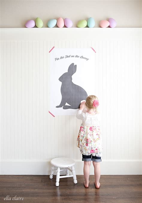 Pin The Tail On The Bunny Free Easter Printable Ella Claire