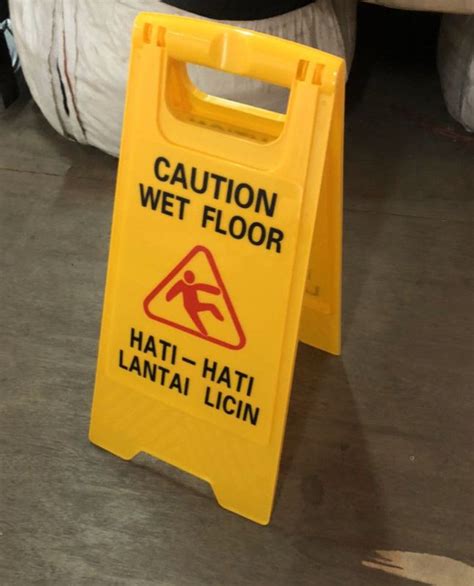 Warning Sign Floor Wet Floor Papan Peringatan Lantai Basah Licin