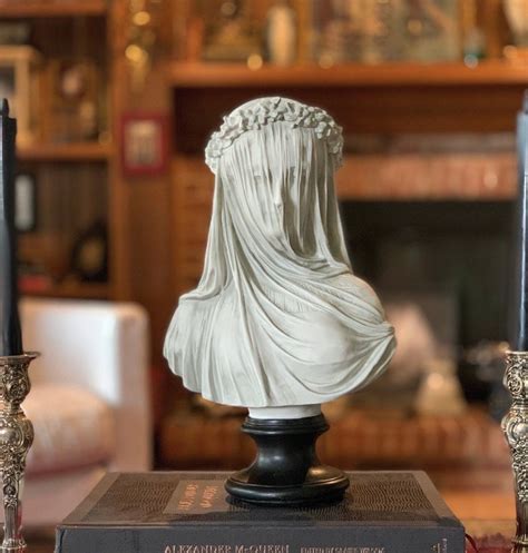 The Veiled Lady Bust Statue 19th Century Gothic Sculpture Etsy