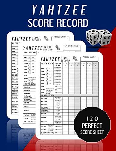Buy YAHTZEE SCORE RECORD Yahtzee Score Card Yahtzee Game Record Score Keeper Book Yahtzee