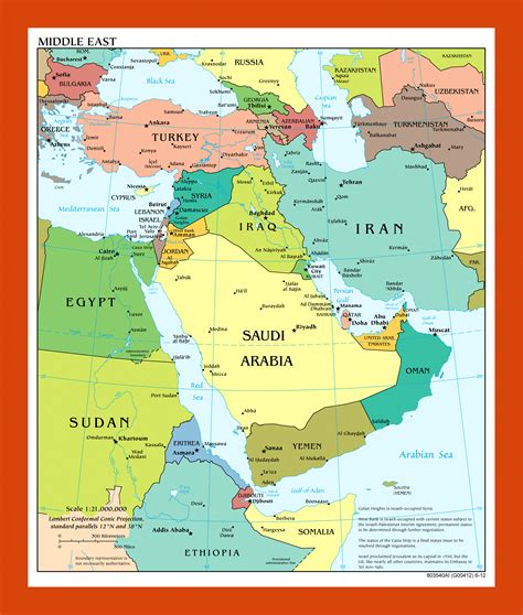 Political Map Of Middle East