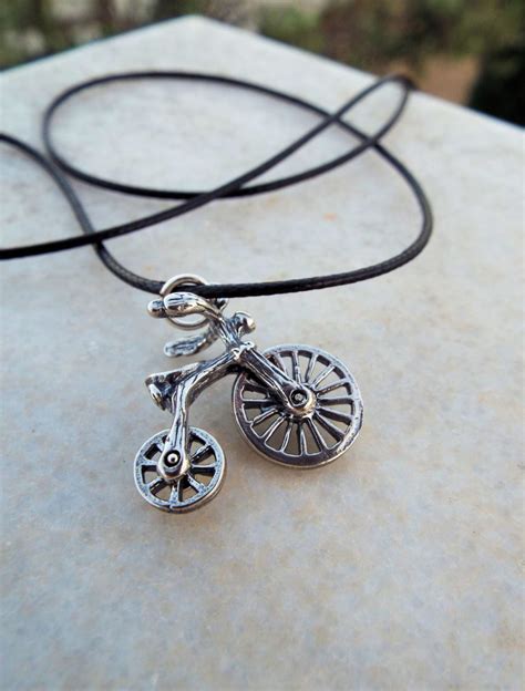 Bicycle Pendant Handmade Necklace Sterling Silver 925 Vintage Jewelry