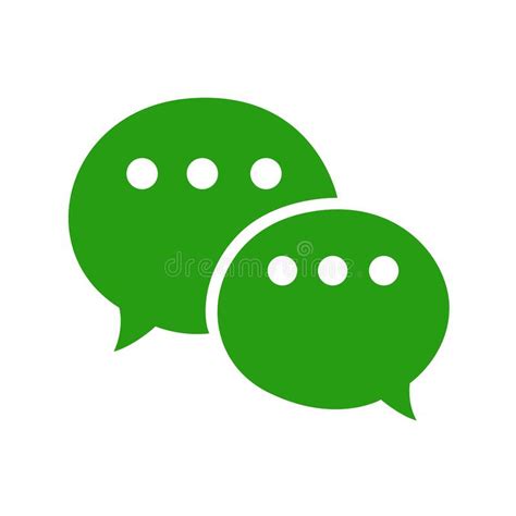 Chat Bubble Speech Communication Icon Isolated Green Color For Social