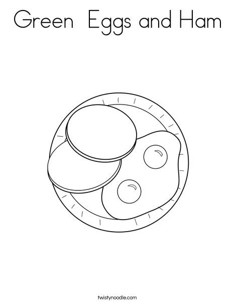 Introduce this coloring page by reading green eggs and ham or another dr. Green Eggs and Ham Coloring Page - Twisty Noodle