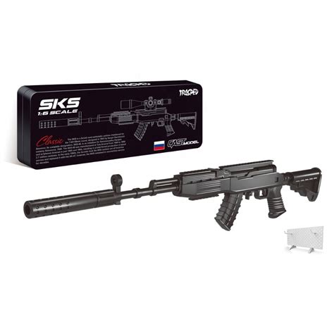 Sks Assault Rifle Black Trasped Machinegun
