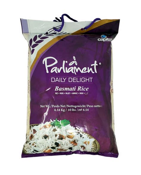 Parliament Daily Delight Basmati Rice 10lb 454kg Indian Grocery
