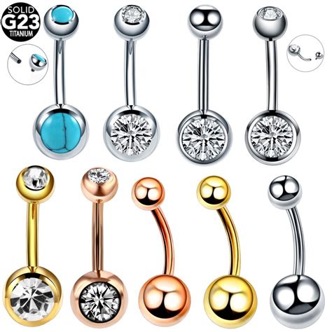 1pc g23 titanium crystal gem curved barbell rings belly button navel rings piercings nombril