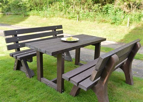 It perfectly fits your surroundings. Recycled plastic garden furniture sets