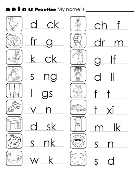 Fill In The Blanks With Vowels Worksheets Studying Worksheets