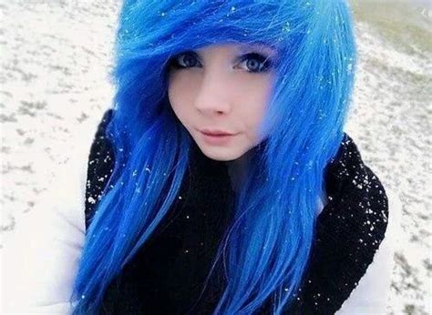 emo girls with blue hair omita monster emo girl blue eyes blue and black hair emo