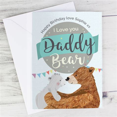 Personalised Daddy Bear Card Love My Ts