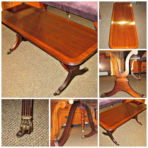 Duncan phyfe pedestal coffee table makeover prepping coffee table for paint because this table is mahogany, the tannins in the wood will most likely bleed through the paint, especially because i'll be painting the table white. Pin on DUNCAN PHYFE MAKER : MYO