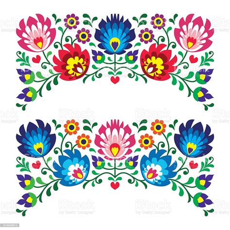 Polish Floral Folk Art Embroidery Patterns For Card Stock