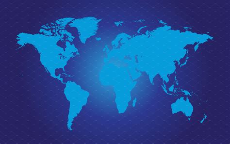 World map flat blue ~ Icons ~ Creative Market
