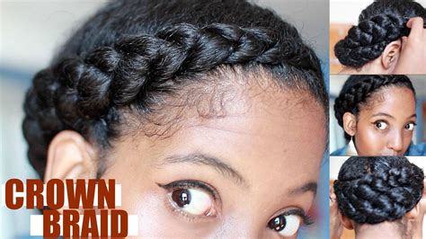 Effortless Crown Braid For Natural Hair Protective Style Youtube