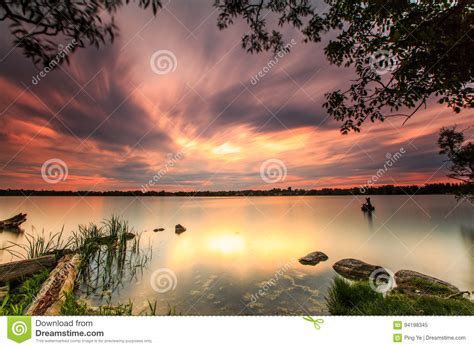 Sunset On The Lake Wilcox Stock Image Image Of Richmond 94198345