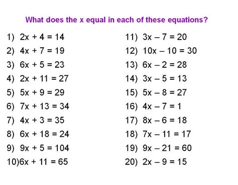 Solve 1 Step Equations Worksheet