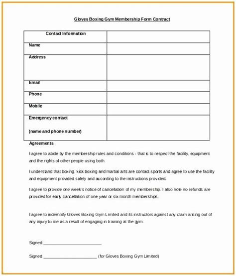 Connect with new fitness oriented friends while. Gym Membership Contract Template Unique 12 Member ...