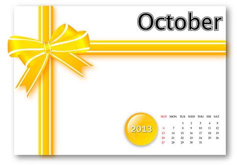 2013 October Calendar Illustrations Royalty Free Vector Graphics