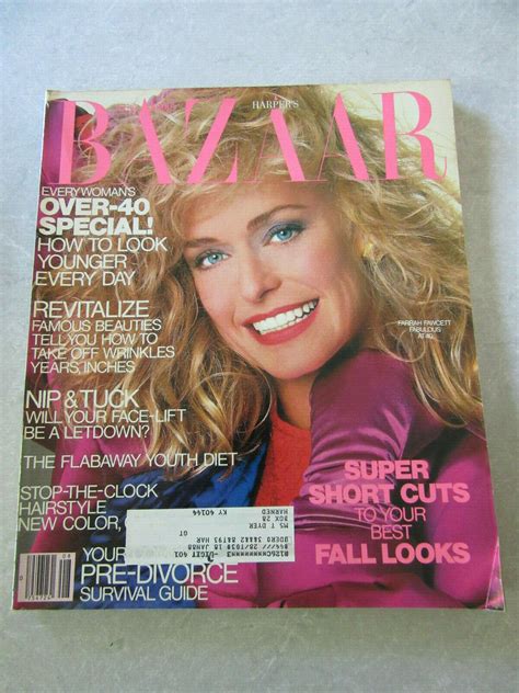 Harpers Bazaar Magazine August 1987 Farrah Fawcett At 40 Cover 80s