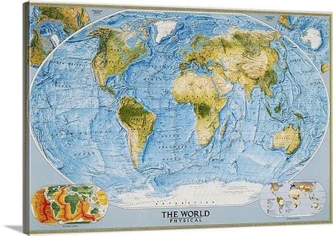 National Geographic Physical Map Of The World 4k Map Wall Art World