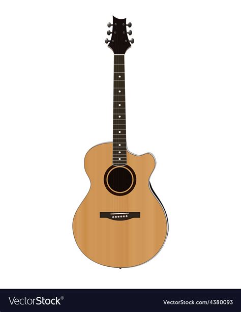 Acoustic Guitar On White Background Royalty Free Vector