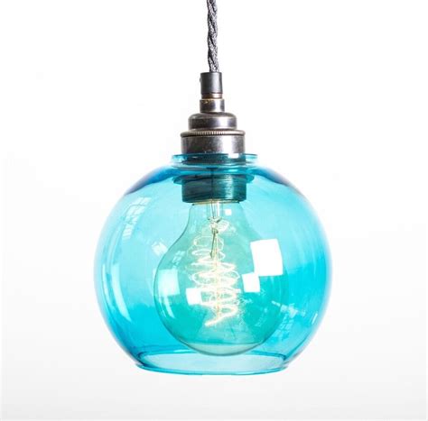 14cm Turquoise Glass Shades For Pendant Light Shade Only In