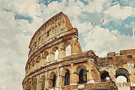 Colosseum Rome 19 Painting By Am Fineartprints Fine Art America
