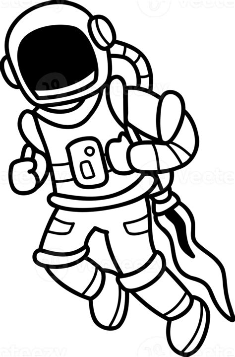 Hand Drawn Astronaut Floating In Space Illustration 12664951 Png
