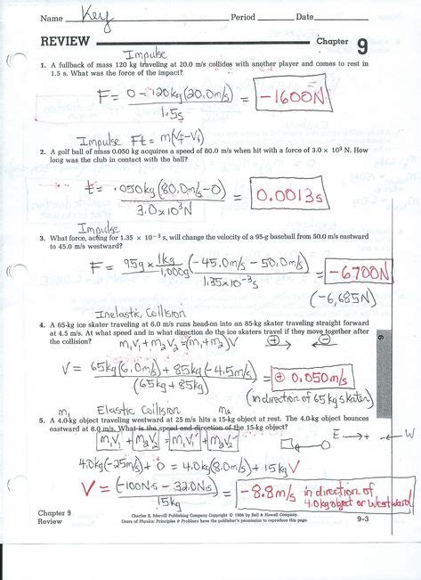 Work Calculations Physics Worksheet Answers