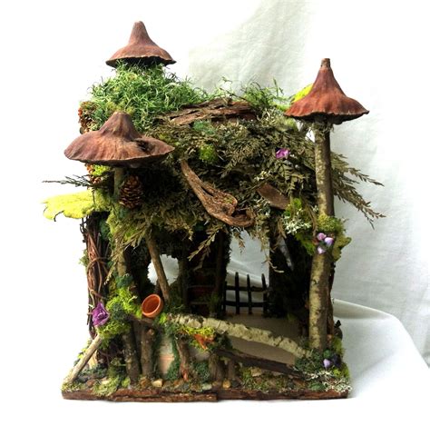 Forest Whimsy Fairy House With Little Garden Pots Waiting For A Fairy