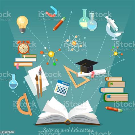 Education Infographics Open Book Of Knowledge Stock Illustration