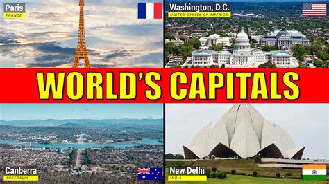 Countries And Capitals Of The World Learn Names Of Capital Cities