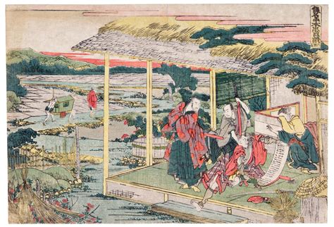 Katsushika Hokusai 1760 1849 Two Woodblock Prints Edo Period 19th