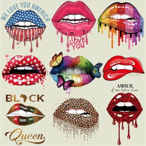 Large Size Iron On Transfers For Clothing Sexy Lips Stickers On Clothes