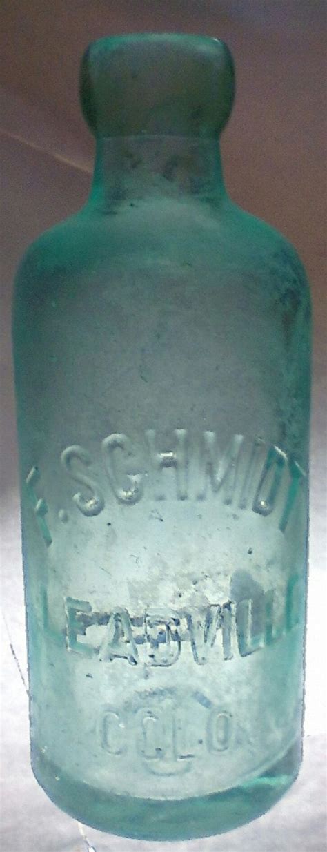Fschmidt Leadville Colorado Hutchinson Bottle Old Bottles Antique