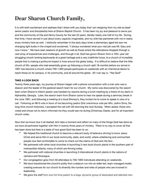 Southland City Church Pastor Resigns