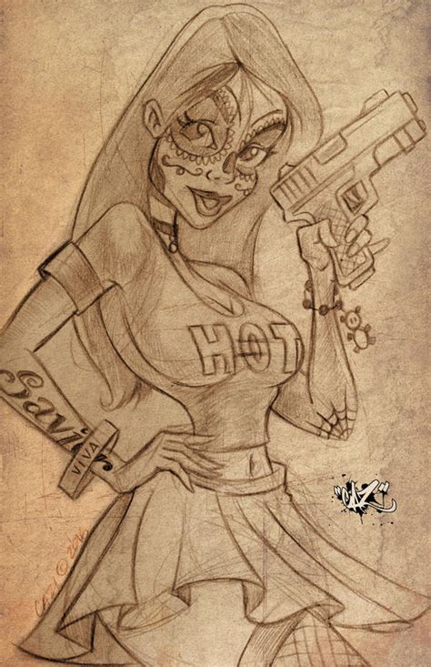 School Girl Gun Sketch By Cazitena On Deviantart