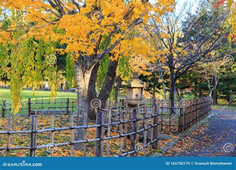 Autumn Landscape At Nakajima Park Sapporo City Hokkaido Japan Stock