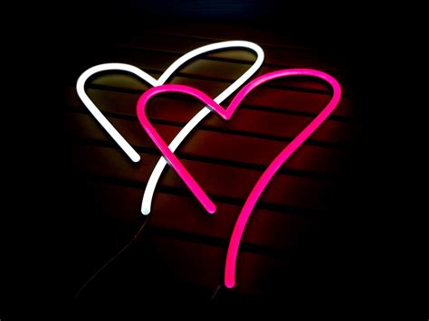Love Neon Sign Pink Heart Neon Sign Wall Light Etsy