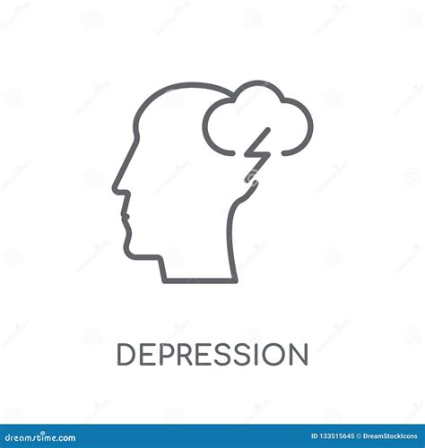 Depression Linear Icon Modern Outline Depression Logo Concept O Stock
