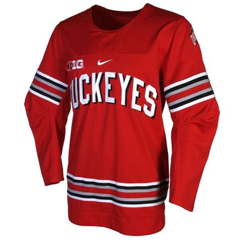 Nike Ohio State Buckeyes Twill Hockey Jersey Scarlet