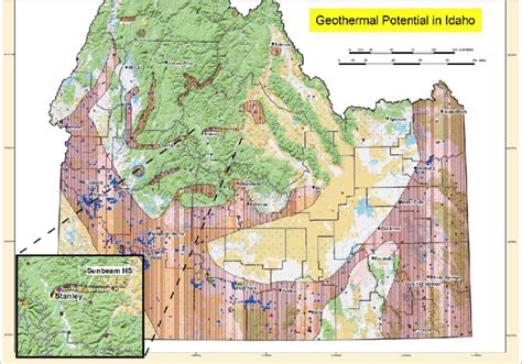 Locations In Idaho Thought To Have Geothermal Development Potential And
