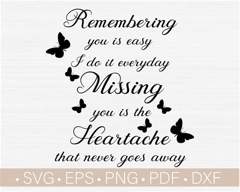 Remembering You Is Easy Svg File For Cricut Cut Memorial Etsy