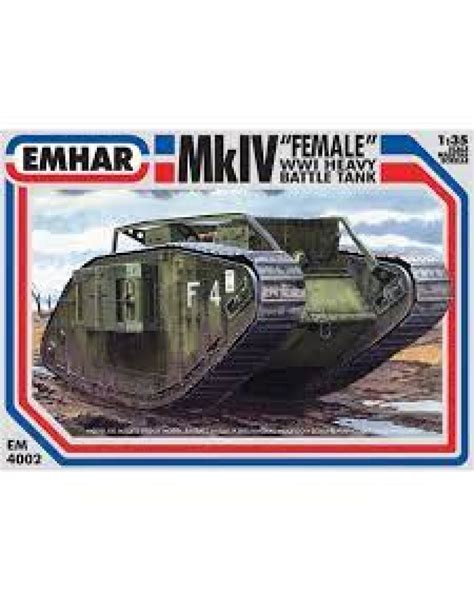 Emhar 135 Plastic Model Kit Em4002 Ww1 Mk Iv Female Tank Em4002