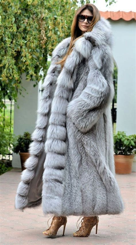 Bnwt New Long Floor Length Real Luxury Platinum Fox Fur Leather Coat