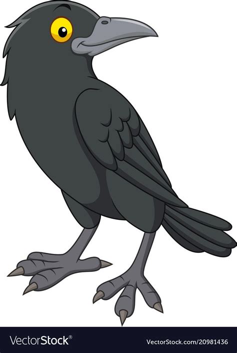 Cartoon Crow Isolated On White Background Download A Free Preview Or