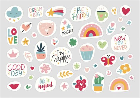Tổng Hợp Cute Stickers Vector Miễn Phí Tải Về Eps Ai Png